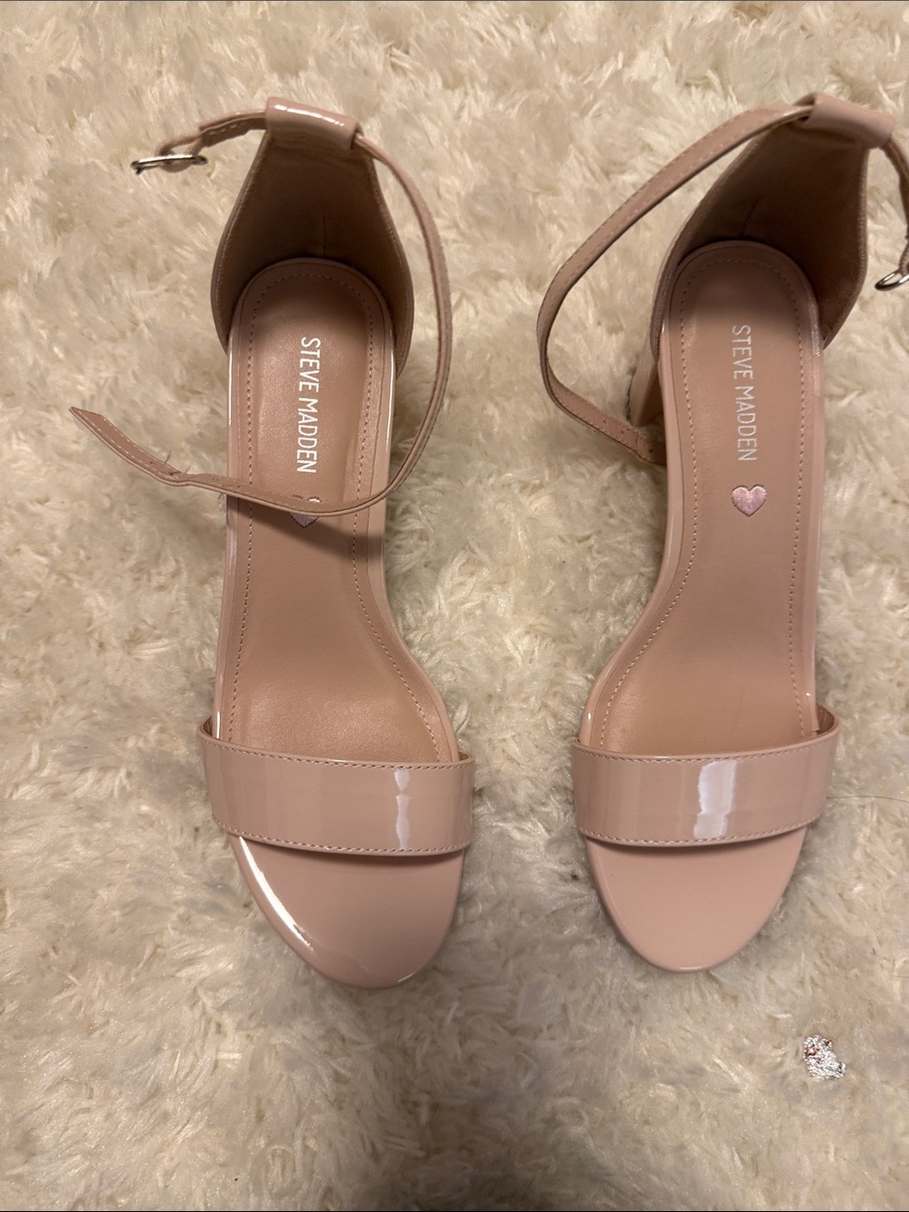 Steve Madden Blush Patent Ankle-Strap Heels